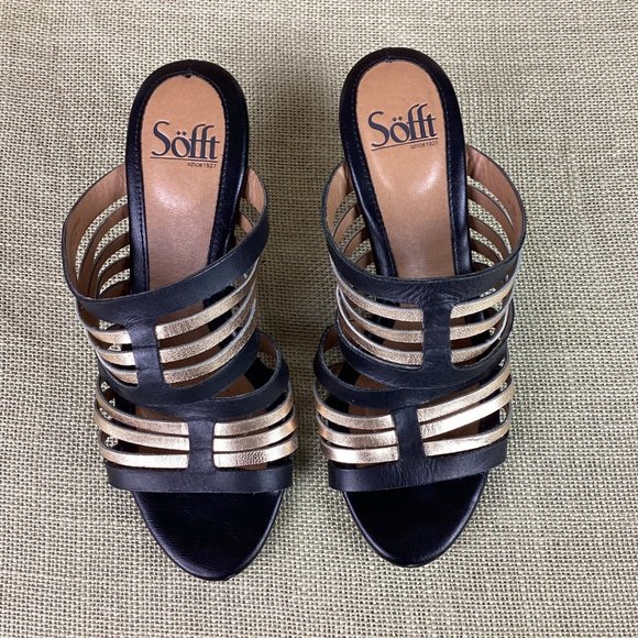 Softt Leather Wedges Slip On Sandals - Picture 3 of 13